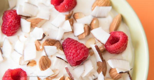 Coconut Almond Raspberry Yogurt