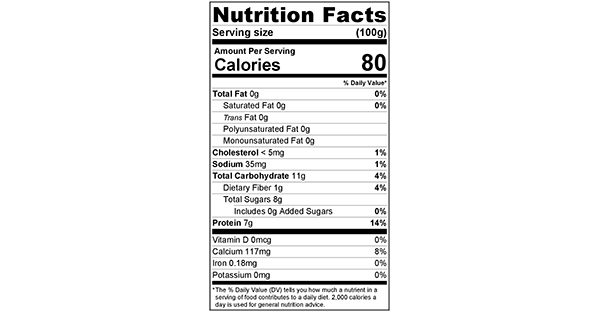Raspberry Vanilla Yoghurt Bowl 100 grams Nutrition Label